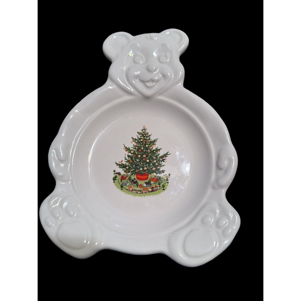 Pfaltzgraff Teddy Bear Christmas Holiday Plate 8.25”x6”